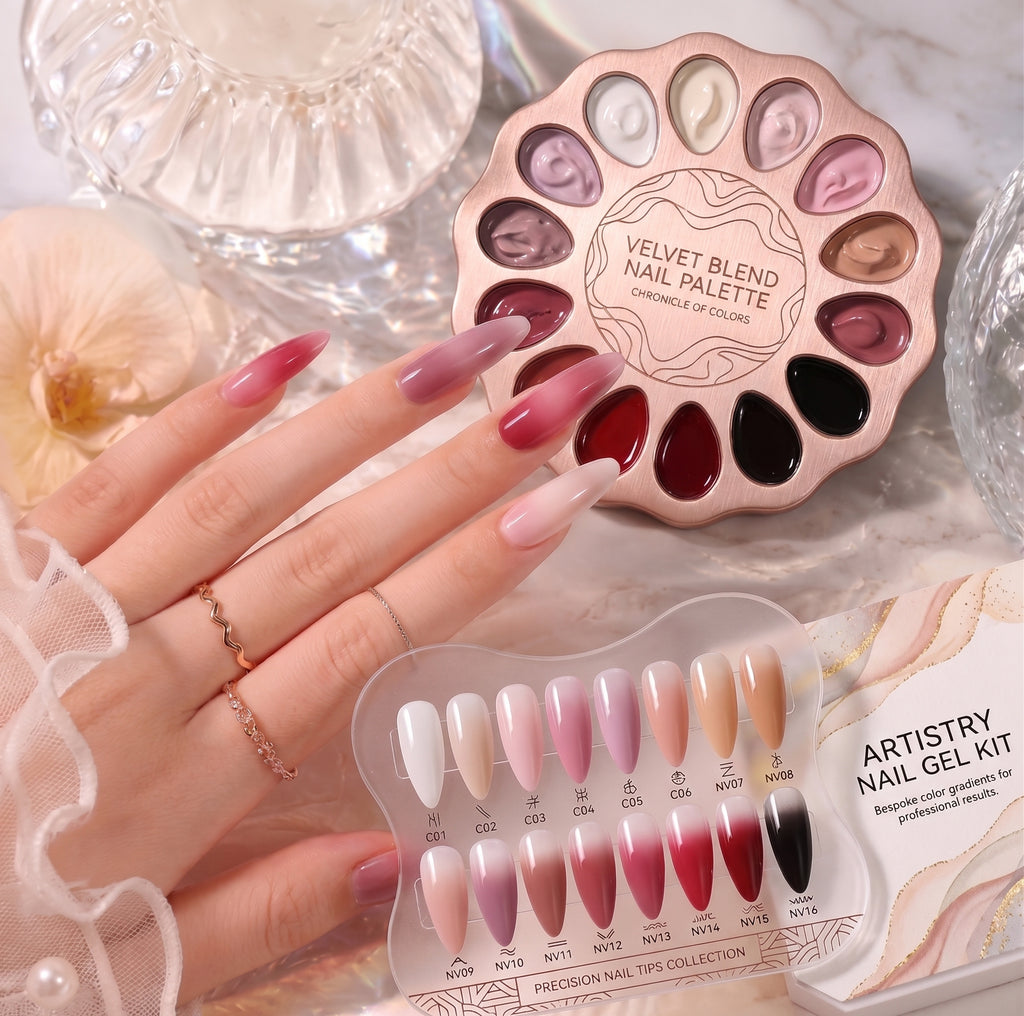 ARTISTIQUE Professional Nail Art Master Palette | Chronicle of Colors - 16 Highly Pigmented Gel Shades with Dual-End Brush Set | Creamy Velvet Texture for Unlimited Nail Artistry