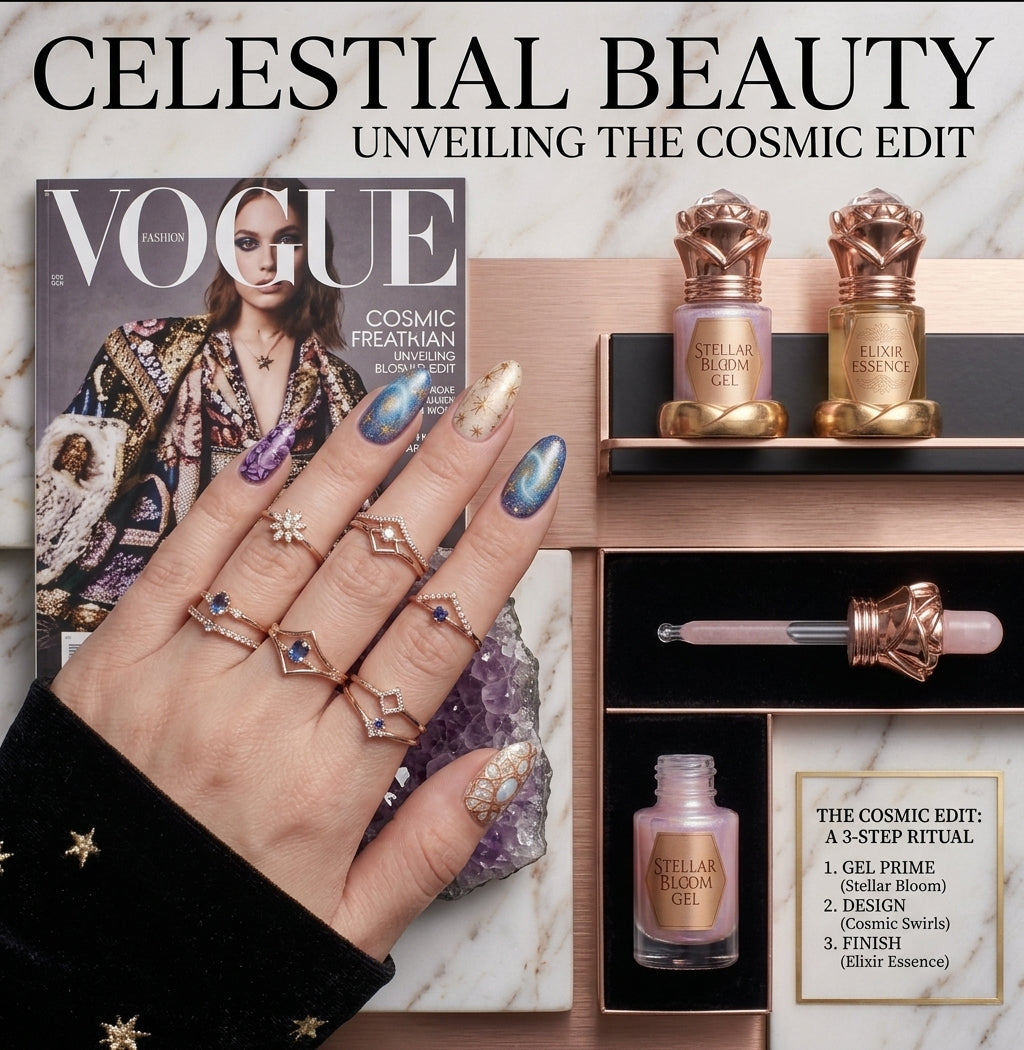 Luxury Gel Polish & Nourishing Oil Set – Cosmic Shimmer Nail Art Gel, Fast Curing UV/LED One-Step Polish with Botanical Elixir Essence for Professional Salon Result (3-Piece Kit)